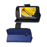  Motorola Moto E (2015) 3-In-1 Wallet Case In Navy