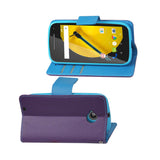  Motorola Moto E (2015) 3-In-1 Wallet Case In Purple