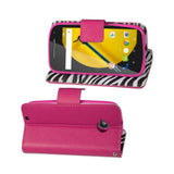  Motorola Moto E (2015) 3-In-1 Interior Zebra Pattern Wallet Case In Hot Pink