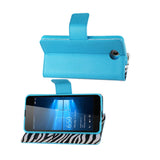  Microsoft Lumia 650 Wallet Case With Inner Zebra Print In Blue