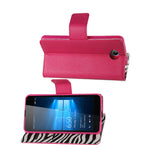  Microsoft Lumia 650 Wallet Case With Inner Zebra Print In Hot Pink