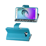  Samsung Galaxy A7 (2016) 3-In-1 Wallet Case With Inner Zebra Print In Blue