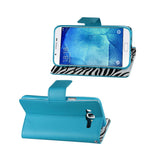  Samsung Galaxy A8 3-In-1 Wallet Case With Inner Zebra Print In Blue