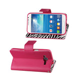  Samsung Galaxy Grand Neo 3-In-1 Wallet Case With Inner Zebra Print In Hot Pink