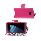  Samsung Galaxy Note 7 Wallet Case With Inner Zebra Print In Hot Pink