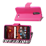  ZTE Grand X4 Wallet Case With Inner Zebra Print In Hot Pink