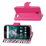  Grand X3 (Z959)/ Warp 7 Wallet Case With Inner Zebra Print In Hot Pink