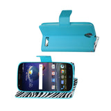  ZTE Grand X3 Wallet Case With Inner Zebra Print In Blue