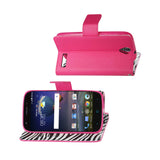  ZTE Grand X3 Wallet Case With Inner Zebra Print In Hot Pink