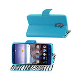  ZTE Grand X Max 2 Wallet Case With Inner Zebra Print In Blue