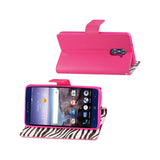  ZTE Grand X Max 2 Wallet Case With Inner Zebra Print In Hot Pink