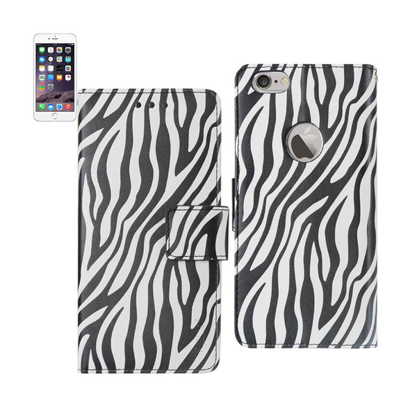 iPhone 6 Plus 3-In-1 Animal Zebra Print Wallet Case