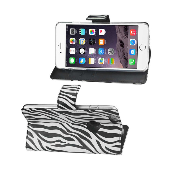 iPhone 6 Plus 3-In-1 Animal Zebra Print Wallet Case