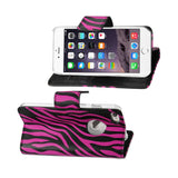  iPhone 6 Plus 3-In-1 Animal Zebra Print Wallet Case In Hot Pink