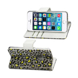  iPhone Se/ 5S/ 5 3-In-1 Animal Leopard Print Wallet Case In Silver