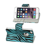  iPhone Se/ 5S/ 5 3-In-1 Animal Zebra Print Wallet Case In Blue