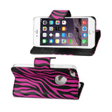  iPhone Se/ 5S/ 5 3-In-1 Animal Zebra Print Wallet Case In Hot Pink