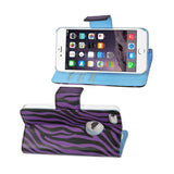  iPhone Se/ 5S/ 5 3-In-1 Animal Zebra Print Wallet Case In Purple