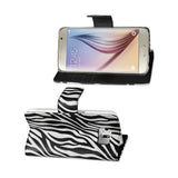  Samsung Galaxy S6 Edge 3-In-1 Animal Zebra Print Wallet Case In Black