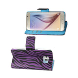  Samsung Galaxy S6 Edge 3-In-1 Animal Zebra Print Wallet Case In Purple