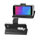  LG Leon Rhombus Wallet Case In Black