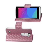  LG Leon Rhombus Wallet Case In Hot Pink