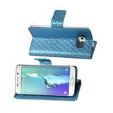  Samsung Galaxy S6 Edge Plus Rhombus Wallet Case In Blue