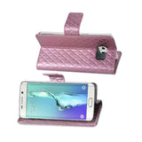  Samsung Galaxy S6 Edge Plus Rhombus Wallet Case In Pink