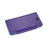  iPhone 6 Plus Dual Color Flip Folio Wallet Case In Blue Purple