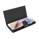  Samsung Galaxy S6 Genuine Leather Rfid Wallet Case In Black