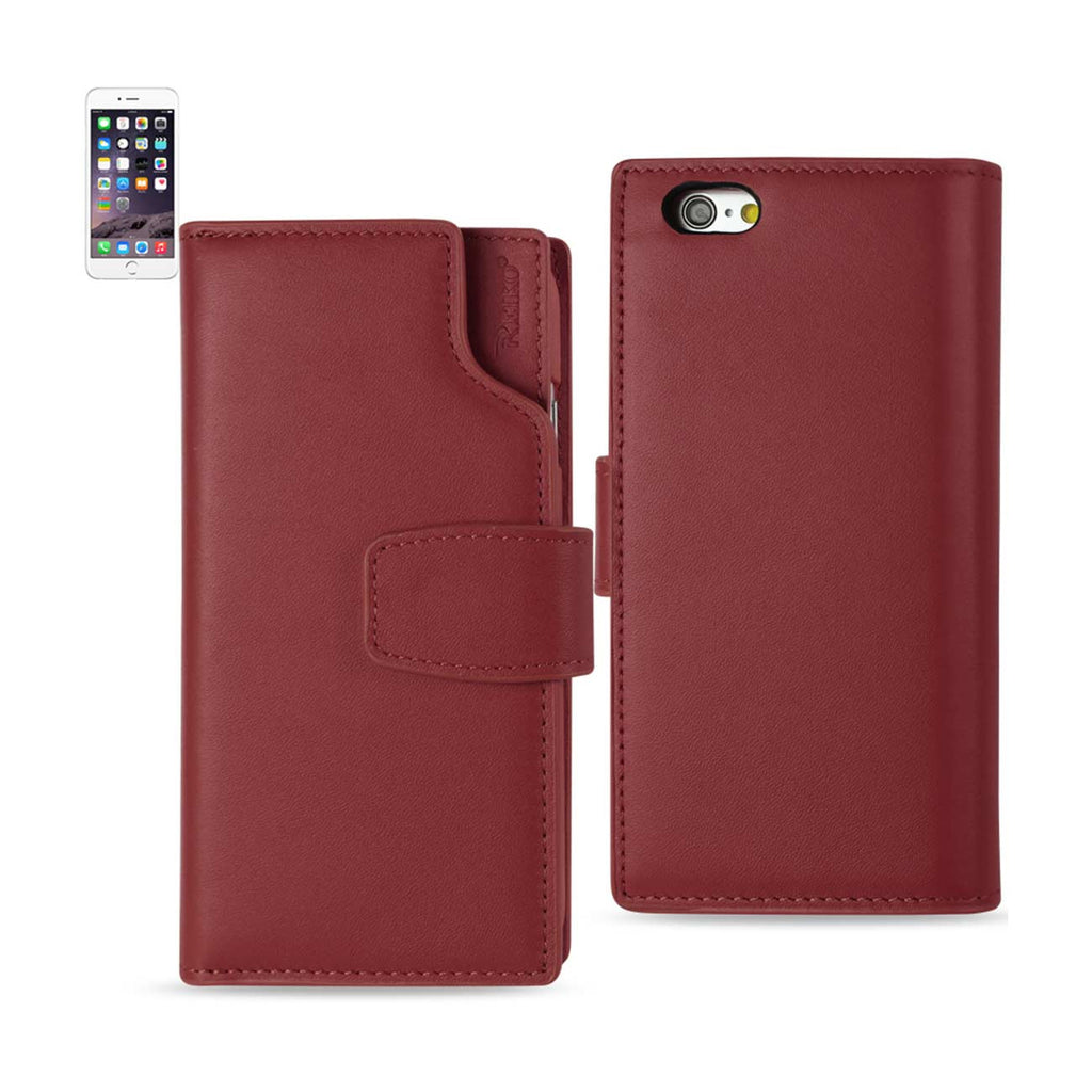 iPhone 6 Plus Genuine Leather Wallet Case With Open Thumb Cut