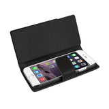  iPhone 6 Plus Genuine Leather Wallet Case With Open Thumb Cut In Black