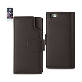 iPhone 6 Plus Genuine Leather Wallet Case With Open Thumb Cut