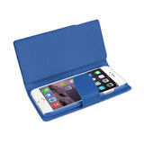  iPhone 6 Plus Genuine Leather Wallet Case With Open Thumb CutBlue