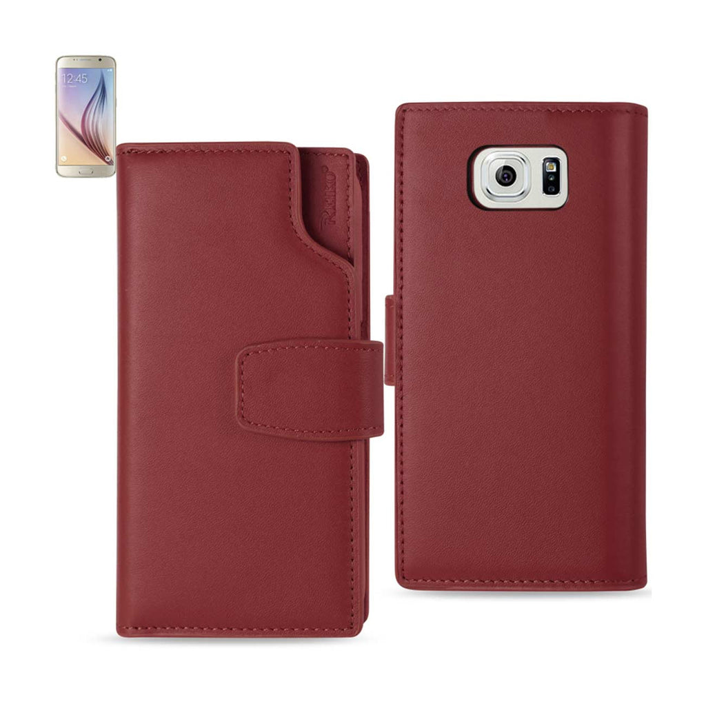 Samsung Galaxy S6 Genuine Leather Wallet Case With Open Thumb Cut