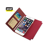  iPhone 6S Plus Genuine Leather Rfid Wallet Case And Metal Buckle Belt In Burgundy