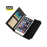  iPhone 6S Plus Genuine Leather Rfid Wallet Case And Metal Buckle Belt In Black