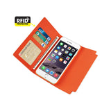  iPhone 6S Plus Genuine Leather Rfid Wallet Case And Metal Buckle Belt In Tangerine