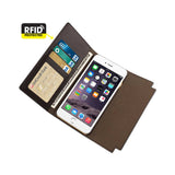  iPhone 6S Plus Genuine Leather Rfid Wallet Case And Metal Buckle Belt In Umber