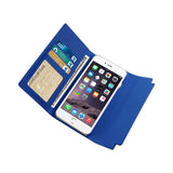  iPhone 6S Plus Genuine Leather Rfid Wallet Case And Metal Buckle BeltBlue