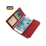  iPhone 6S Genuine Leather Rfid Wallet Case And Metal Buckle Belt In Burgundy