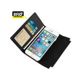  iPhone 6S Genuine Leather Rfid Wallet Case And Metal Buckle Belt In Black