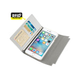  iPhone 6S Genuine Leather Rfid Wallet Case And Metal Buckle Belt In Ivory