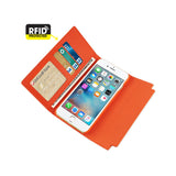  iPhone 6S Genuine Leather Rfid Wallet Case And Metal Buckle Belt In Tangerine