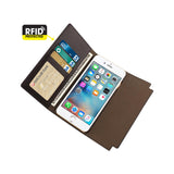  iPhone 6S Genuine Leather Rfid Wallet Case And Metal Buckle Belt In Umber