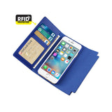  iPhone 6S Genuine Leather Rfid Wallet Case And Metal Buckle BeltBlue