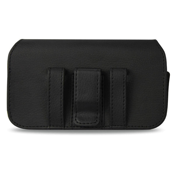 Horizontal Leather Pouch Samsung Galaxy S6 Plus-Black With Belt Hoops And Magnetic Inner Size: 6.05X3.18X0.67Inch