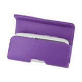  Leather Horizontal Pouch With Snake Skin Pattern S Size (3.5X1.9X0.91 Inches) In Purple