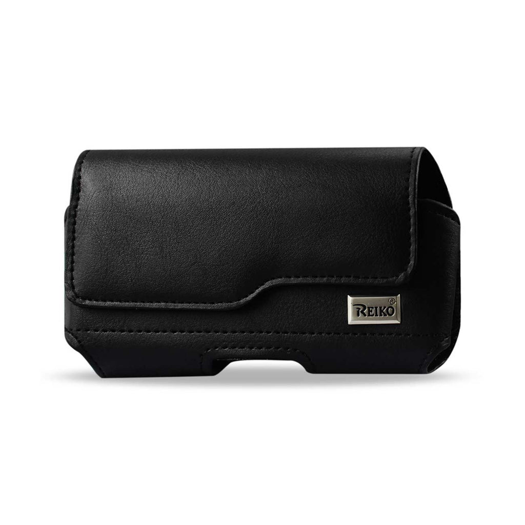 Horizontal Z Lid Leather Pouch Xxl Black