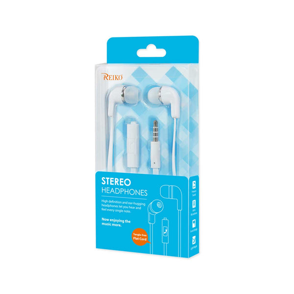 Stereo In-Ear Headphones With On/Off Button, Mic And Tangle Free Cable 3.9Ft